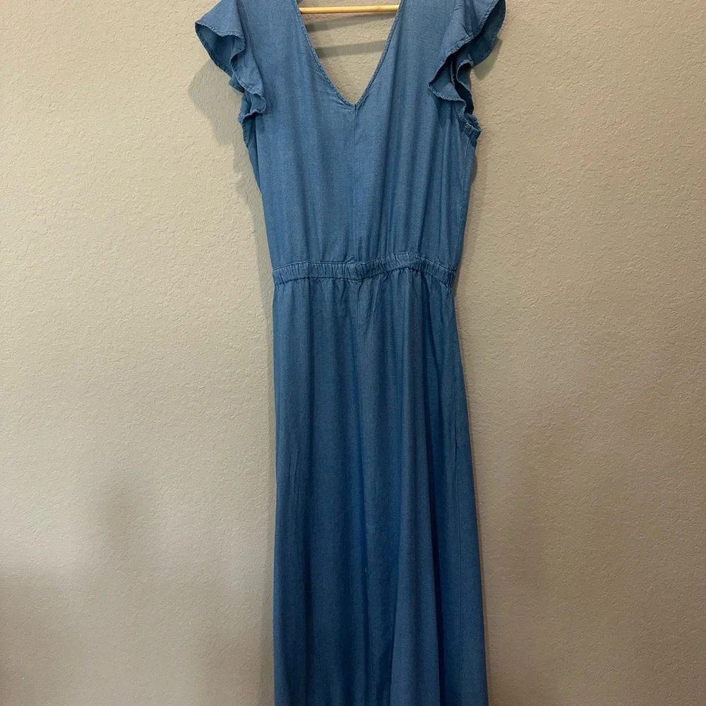 Splendid lightweight denim faux wrap dress Sz M - Picture 6 of 10